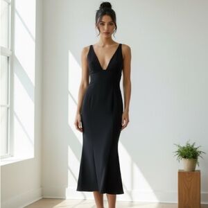 Elegant Black Midi Dress